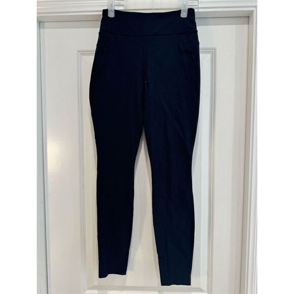 Athleta Pants - Athleta Women's Size 2 Navy Blue Skinny Ankle Pants Elastic Waist